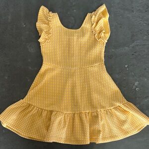 Janie and Jack Girls' Yellow Ruffle Sleeve Dress